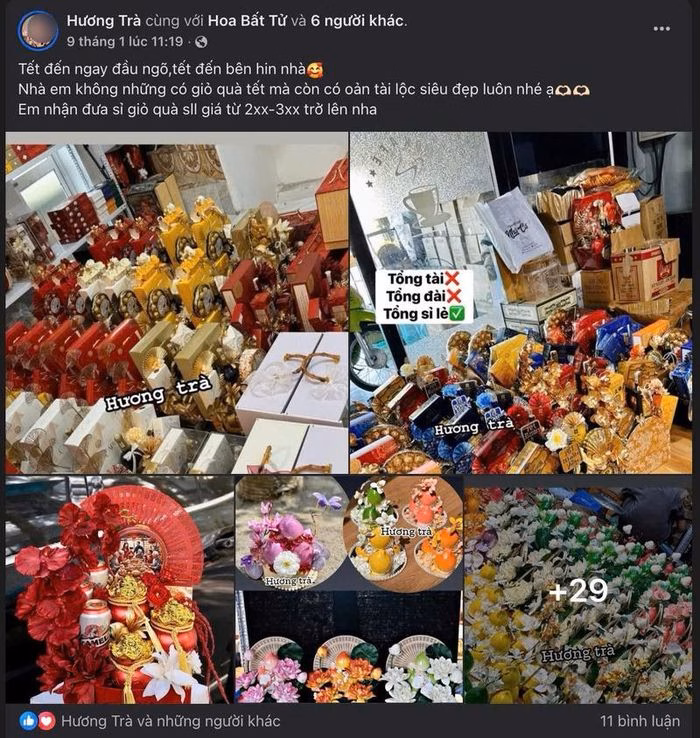 Quảng c&aacute;o giỏ qu&agrave; Tết tr&ecirc;n mạng x&atilde; hội