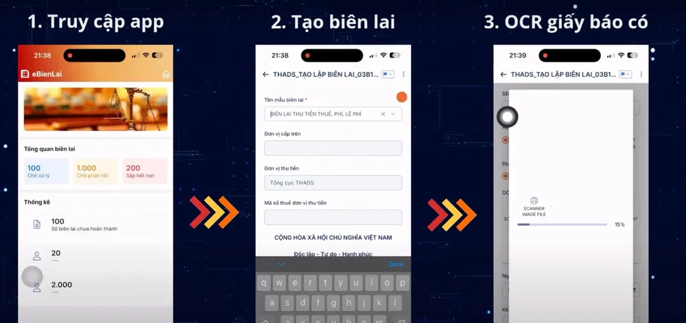 Các bước tạo biên lai điện tử Các bước tạo biên lai điện tử trên ứng dụng eBienlai