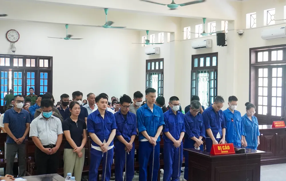 Các bị cáo tại phiên tòa