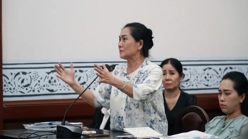 Bà Võ Thị Hồng Nhung tại phiên tòa sơ thẩm Bà Võ Thị Hồng Nhung tại phiên tòa sơ thẩm