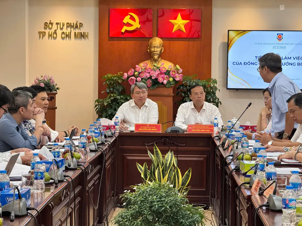Quang cảnh buổi làm việc Sở Tư pháp TP.HCM