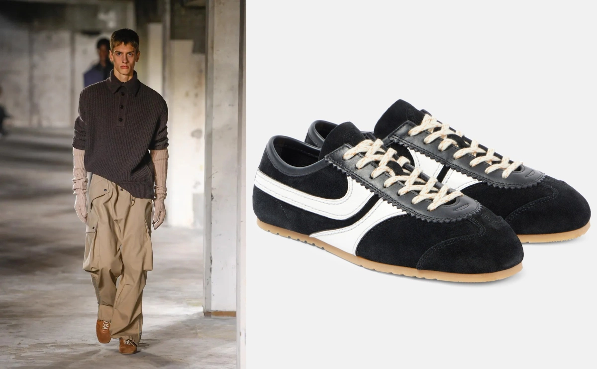 Đôi sneaker đơn giản của Dries Van Noten đã tạo nên cơn sốt mùa hè này. Thiết kế mang phong cách cổ điển của thập niên 1970, thanh lịch và dễ phối. Ảnh: