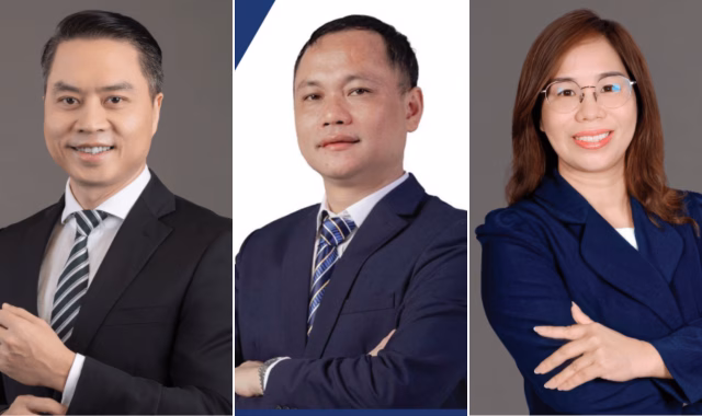 Ban l&atilde;nh đạo CVT: Trần Đức Huy, Trịnh Ki&ecirc;n, Nguyễn Thị Huyền