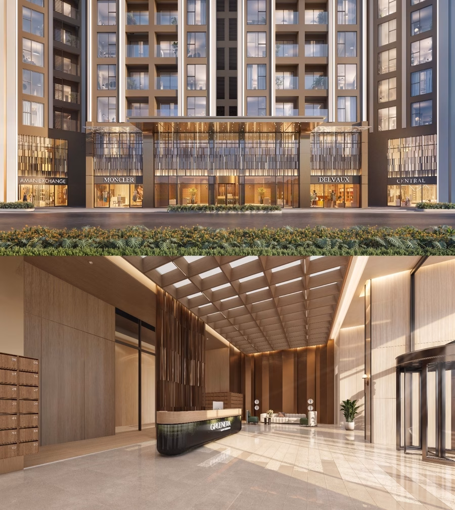 Nam Hà Nội xuất hiện dự án mang triết lý sống xanh bền vững Sảnh đón khách tòa LAVISH lấy cảm hứng từ những khách sạn 5 sao đẳng cấp quốc tế.