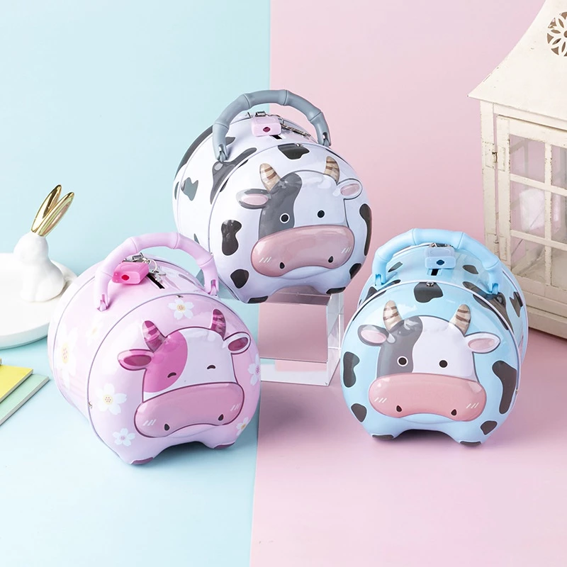 Làm thế nào để giúp con tiết kiệm tiền hiệu quả với ống heo két sắt hình bò sữa có khóa?