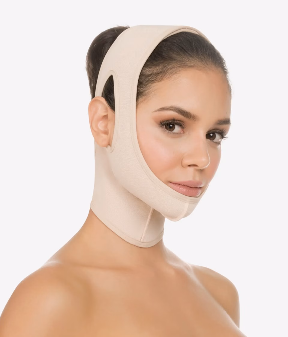 Post surgery compression face wrap.