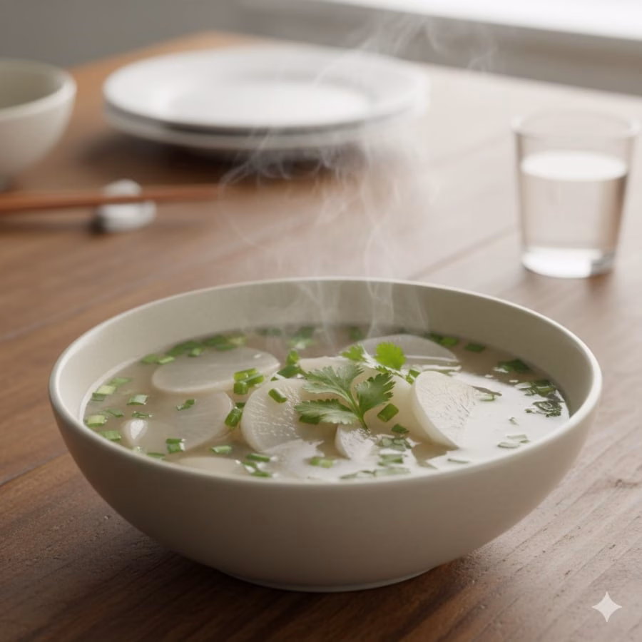 Canh củ cải trắng nhẹ bụng, gi&agrave;u chất xơ cho hệ ti&ecirc;u ho&aacute;