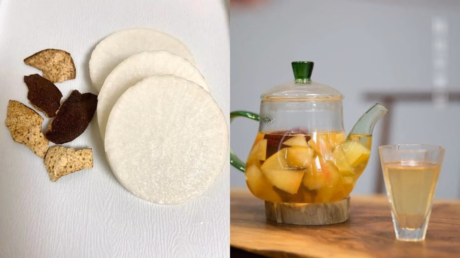 Củ cải trắng kết hợp trần b&igrave; - đồ uống hỗ trợ ti&ecirc;u đờm