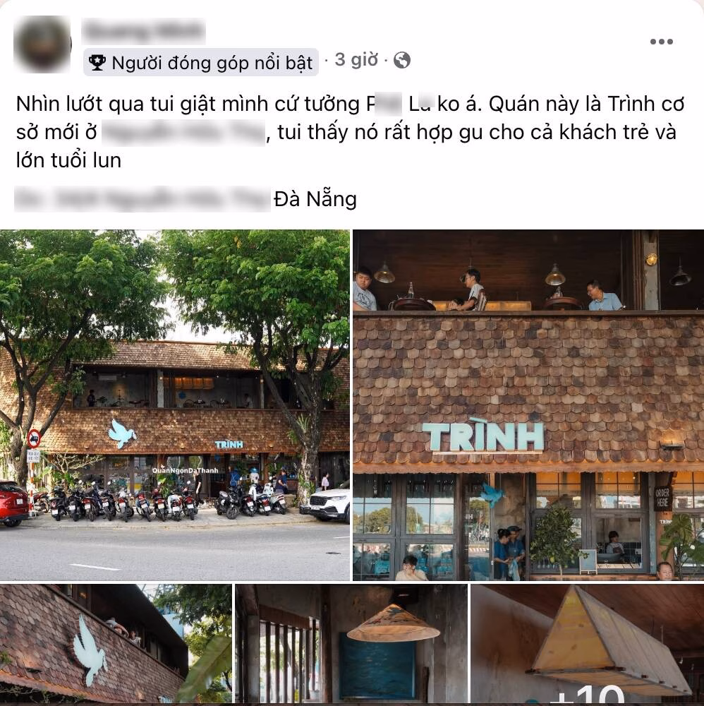 Cà phê Trình giống P.L gây tranh cãi về thiết kế Hình ảnh chi nhánh trà sữa P.L tại Đà Nẵng