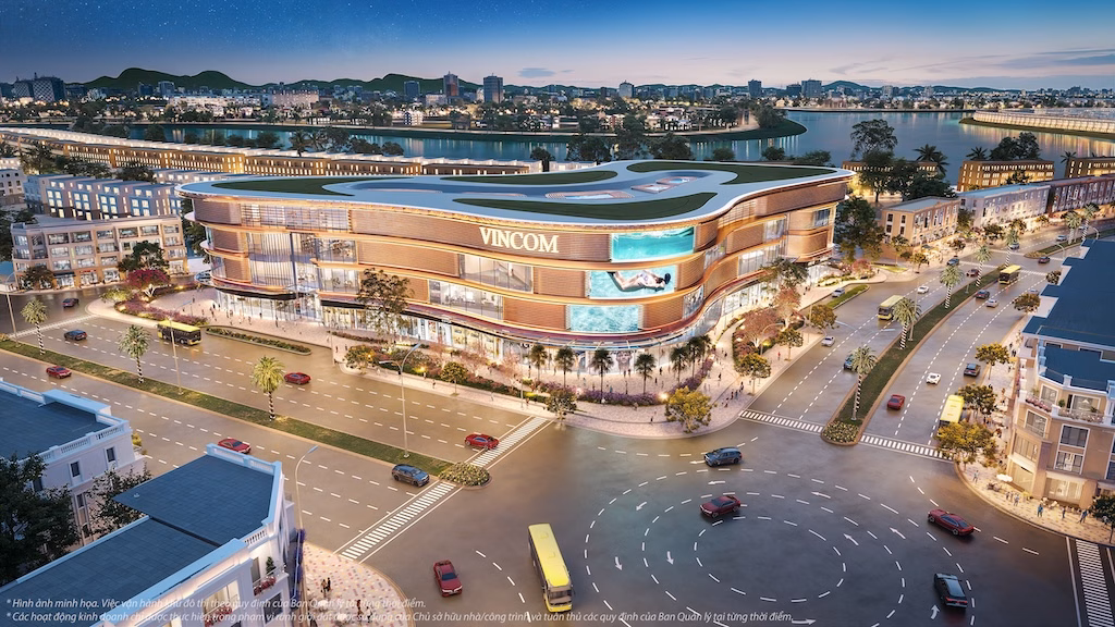 Vincom Mega Mall Royal Island - Điểm chạm đầu tiên của du khách khi đến đảo Vũ Yên thông qua cầu Hoàng Gia.