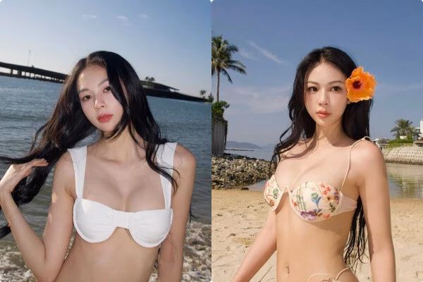 Phí Phương Anh khoe vòng một với thời trang khoét sâu Phí Phương Anh được biết đến với thành tích quán quân cuộc thi The Face Vietnam 2016. Ảnh: FB Phí Phương Anh