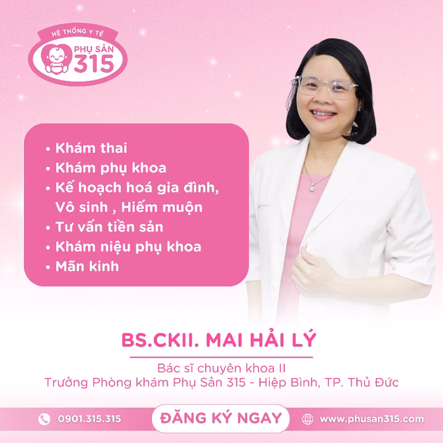 Bác sĩ CKII Mai Hải Lý Bác sĩ CKII Mai Hải Lý – Trưởng phòng khám Phụ Sản 315