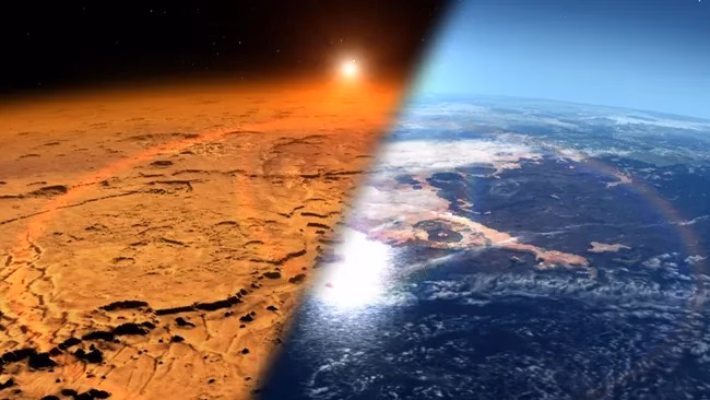 NASA lần đầu chứng kiến tận mắt 'đạn đại bác Mặt Trời' được cho là đã tước đi bầu khí quyển và nước trên sao Hỏa- Ảnh1. NASA lần đầu chứng kiến tận mắt 'đạn đại bác Mặt Trời' được cho là đã tước đi bầu khí quyển và nước trên sao Hỏa- Ảnh1.