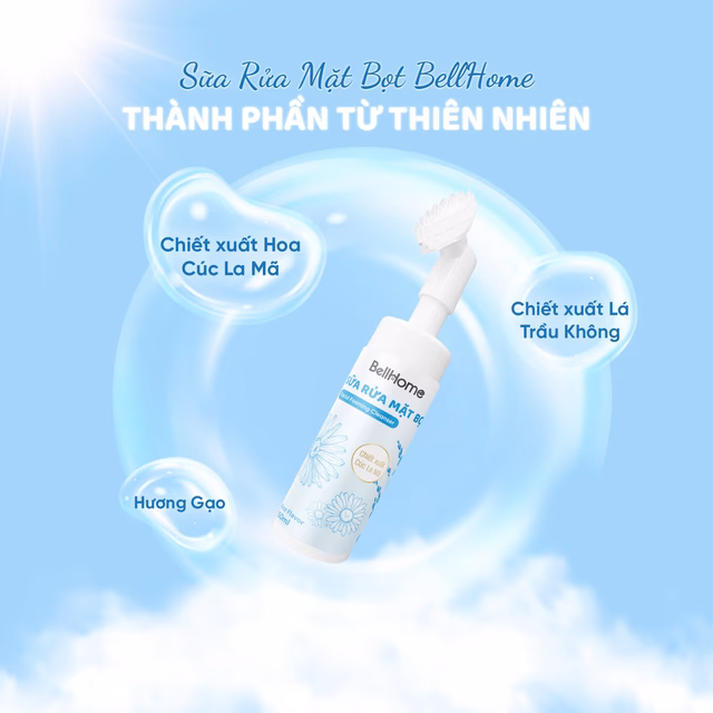 Sữa rửa mặt bọt BellHome với thành phần thiên nhiên
