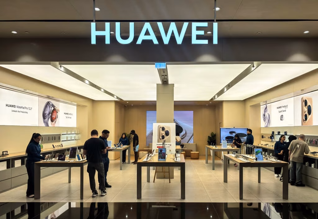Dubai trở thành điểm đến lý tưởng cho công ty công nghệ Trung Quốc bành trướng toàn cầu Một cửa hàng Huawei tại một trung tâm mua sắm ở Dubai. Ảnh: Ann Cao
