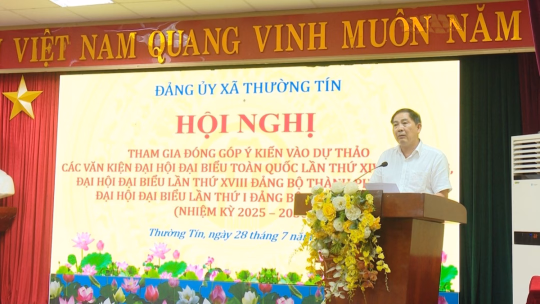 Đảng ủy xã Thường Tín tổ chức đóng góp ý kiến cho Văn kiện Đại hội Đảng bộ các cấp