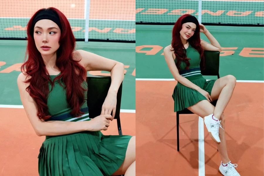 Minh Hằng khoe visual ‘trắng phát sáng’ trên sân pickleball