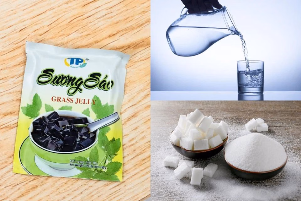 Nguyên liệu làm sương sáo cốt dừa