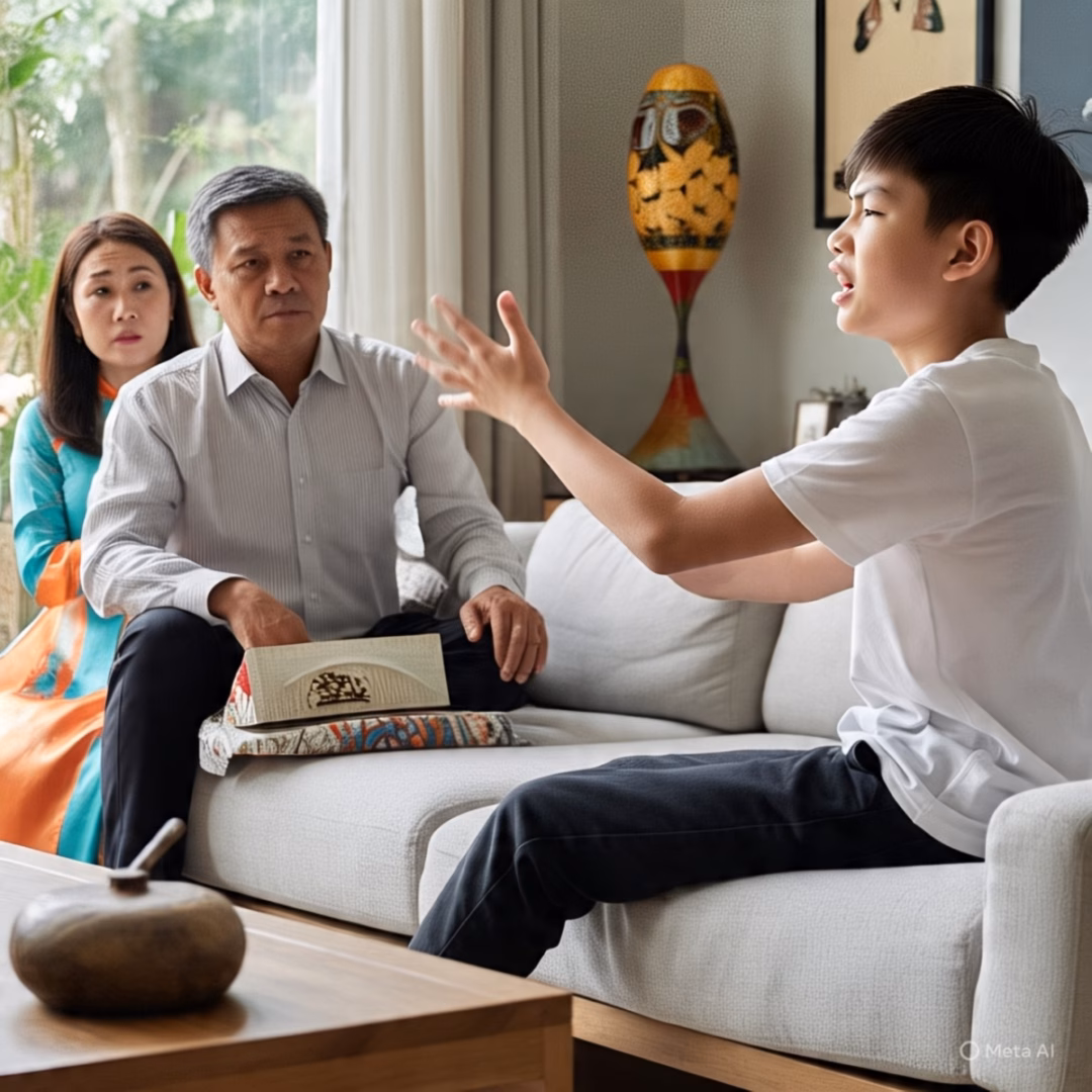 Con trai đi thi vào lớp 10 khiến gia đình lo lắng