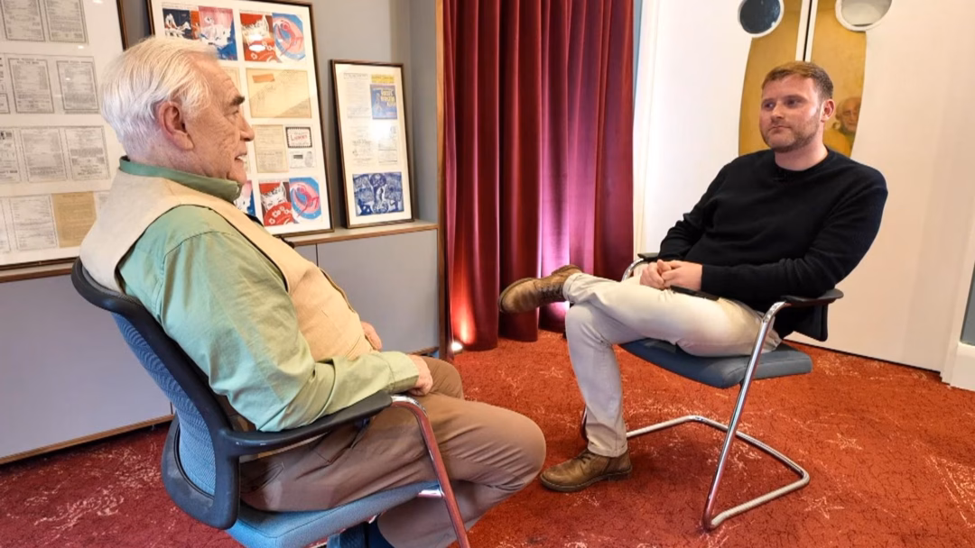 Brian Cox speaking to Sky's Connor Gillies