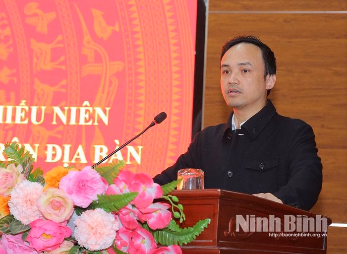 B&iacute; thư Đảng ủy phường T&acirc;y Hoa Lư Cao Trường Sơn ph&aacute;t biểu