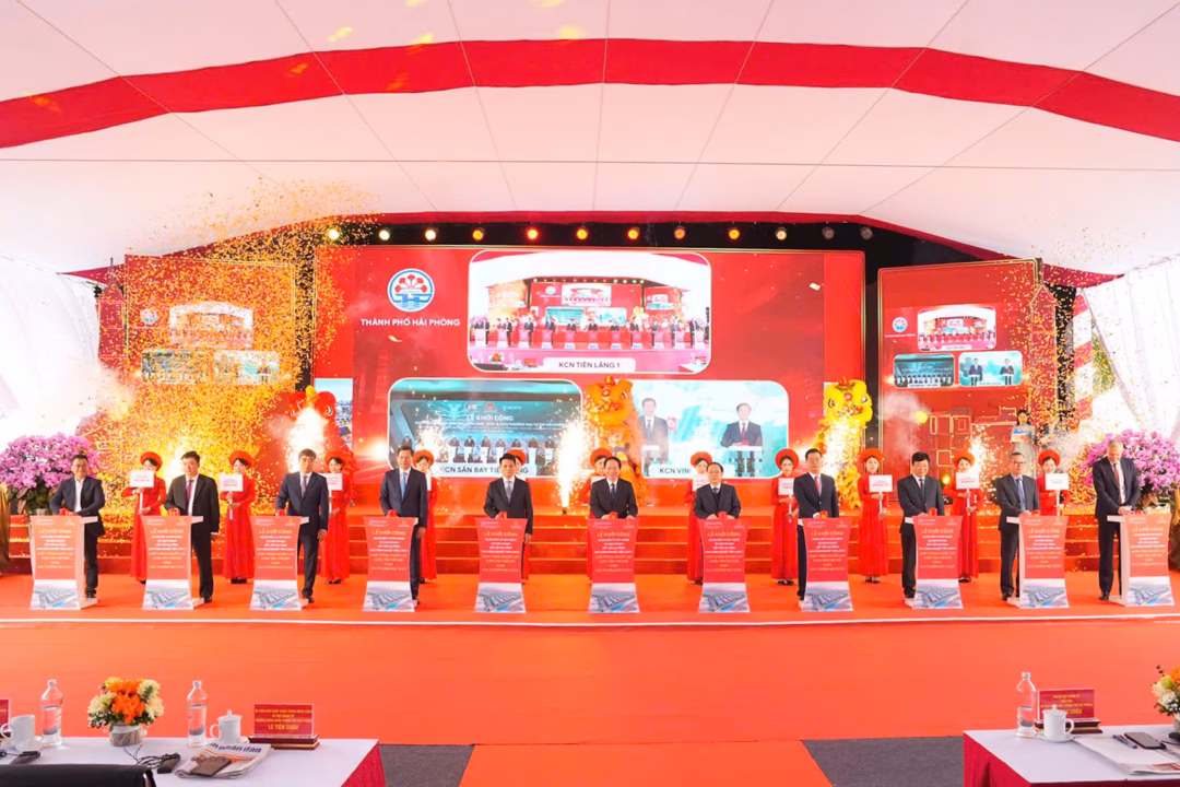 Lễ khởi c&ocirc;ng KCN Ti&ecirc;n L&atilde;ng 1 tại x&atilde; H&ugrave;ng Thắng, Hải Ph&ograve;ng