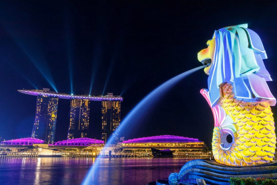 Marina Bay Sands và Merlion - biểu tượng của Singapore
