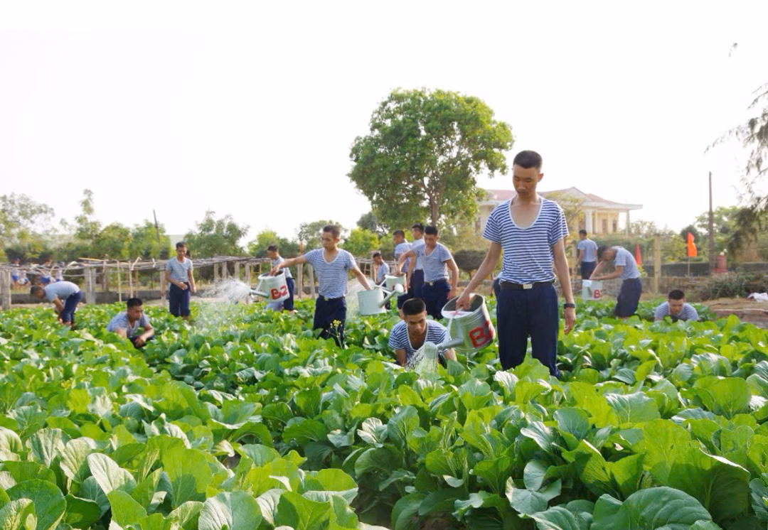 Giờ tăng gia tại Tiểu đoàn 454, Lữ đoàn 957. Ảnh: CTV