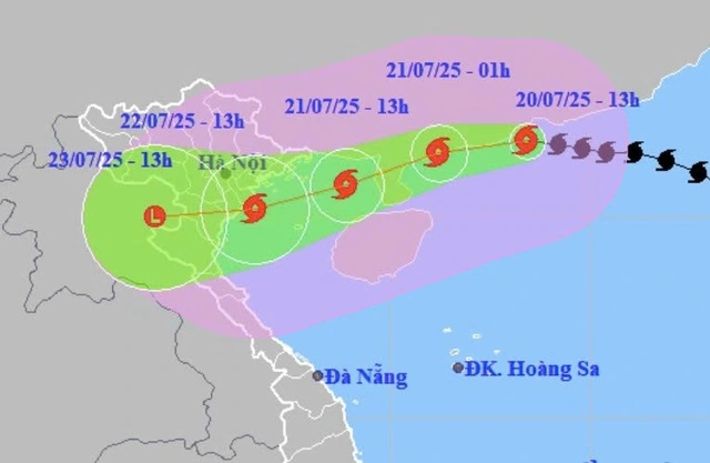 Dự báo đường đi của bão số 3