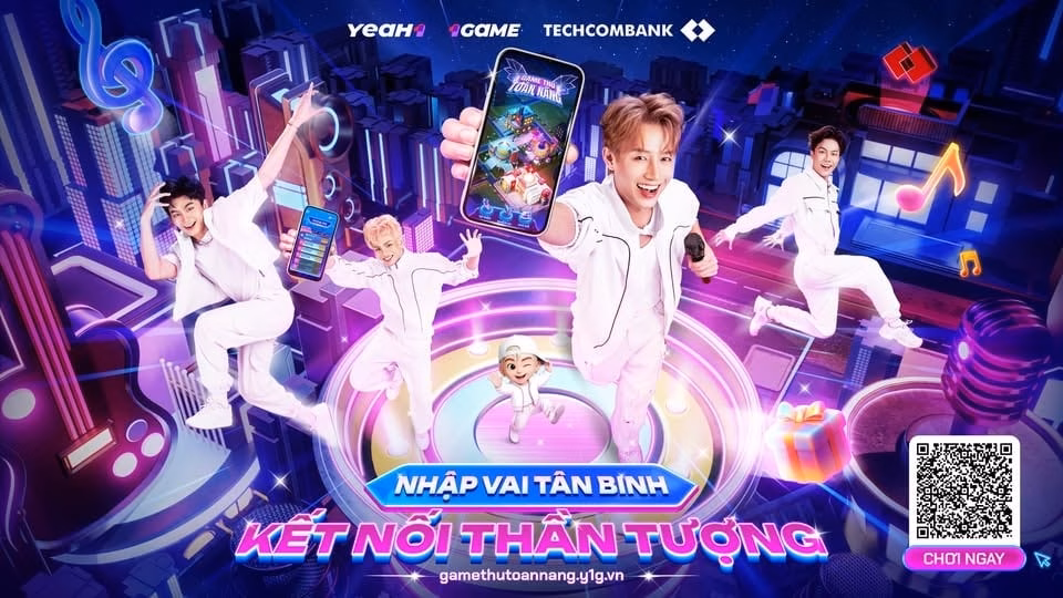 Game âm nhạc nhập vai Tân Binh đầu tiên và tạo ra sân chơi kết nối cùng thần tượng. Ảnh: Techcombank.