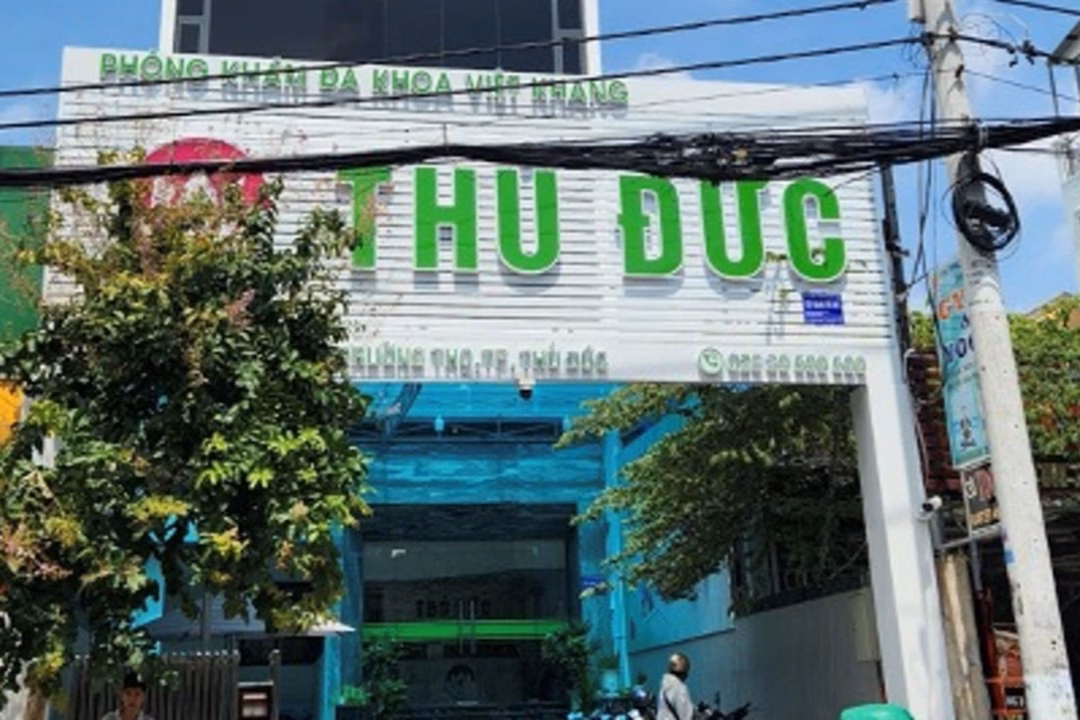 Phòng khám thuộc Công ty TNHH Phòng khám đa khoa Việt Khang Thủ Đức (Ảnh: SYT).