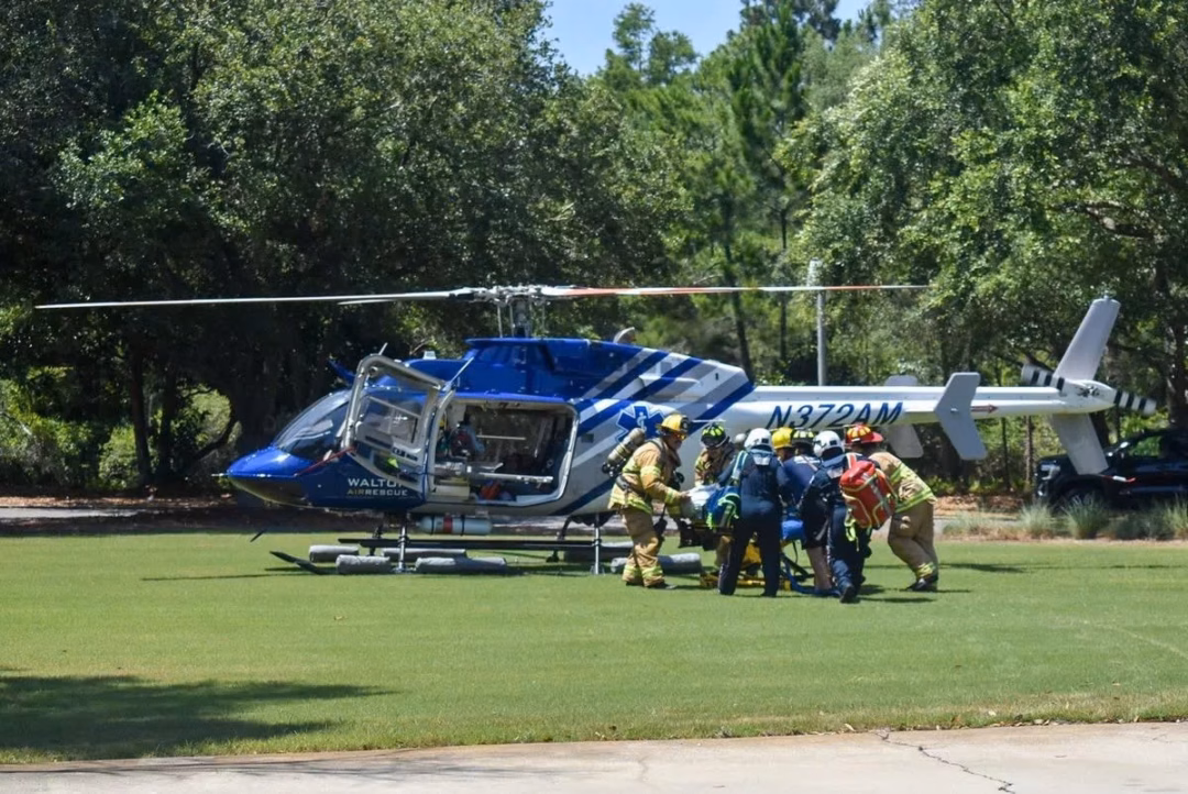 Lulu Gribbin được đưa đến bệnh viện bằng trực thăng