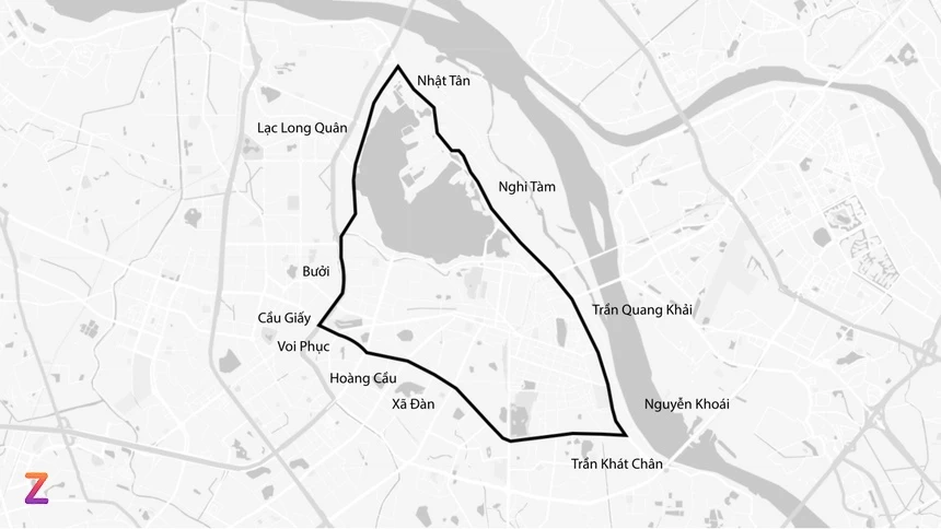Hà Nội lên kế hoạch chuyển đổi xe buýt, taxi sang điện Toàn cảnh dự án đường Vành đai 1. Ảnh: Google Maps.