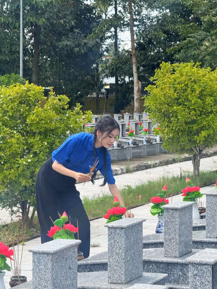 Hoa hậu Môi trường Thế giới 2023 tham gia nhiều hoạt động trong chương trình "Kỳ nghỉ hồng 2025". Ảnh: Nhân vật cung cấp