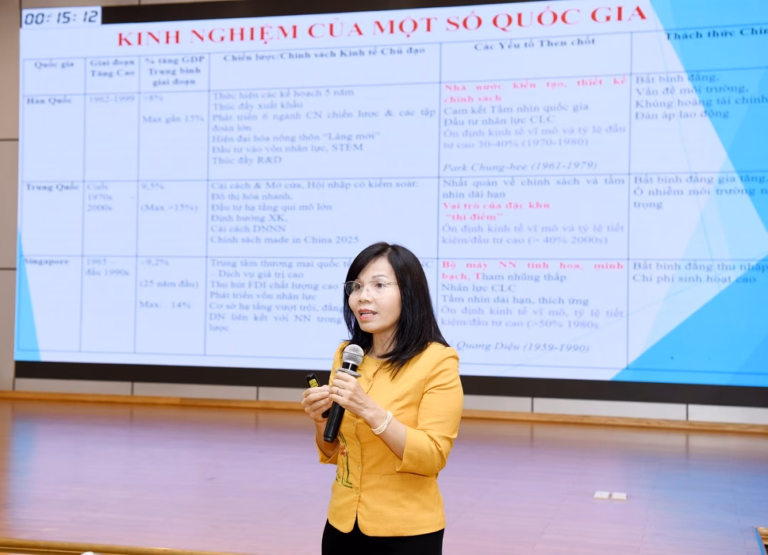 GS.TS. Trần Thị Vân Hoa trình bày tại cuộc toạ đàm GS.TS. Trần Thị Vân Hoa trình bày tại cuộc toạ đàm