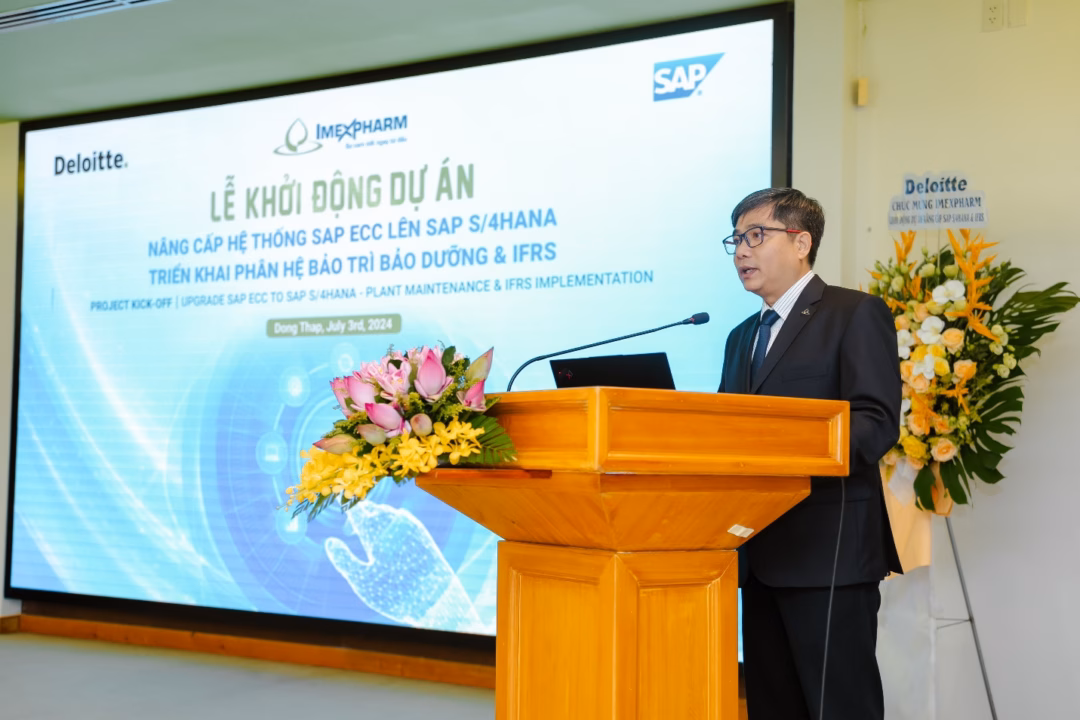 Phát biểu của ông Nguyễn An Duy Ông Nguyễn An Duy - Phó Tổng Giám đốc Khối Tài chính Imexpharm phát biểu tại Lễ khởi động dự án