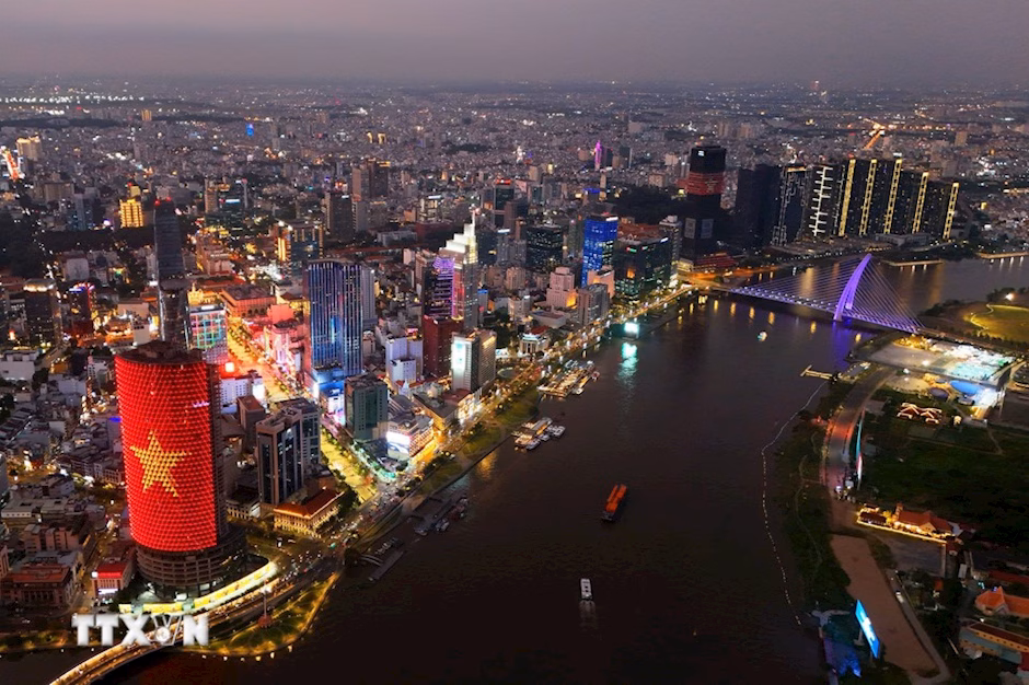 Khu tài chính quốc tế ở Sài Gòn sẽ có diện tích gần 800 ha Trung tâm tài chính quốc tế Thành phố Hồ Chí Minh nằm bên sông Sài Gòn kết nối với các vùng kinh tế trọng điểm của khu vực rất thuận lợi. (Ảnh: TTXVN)