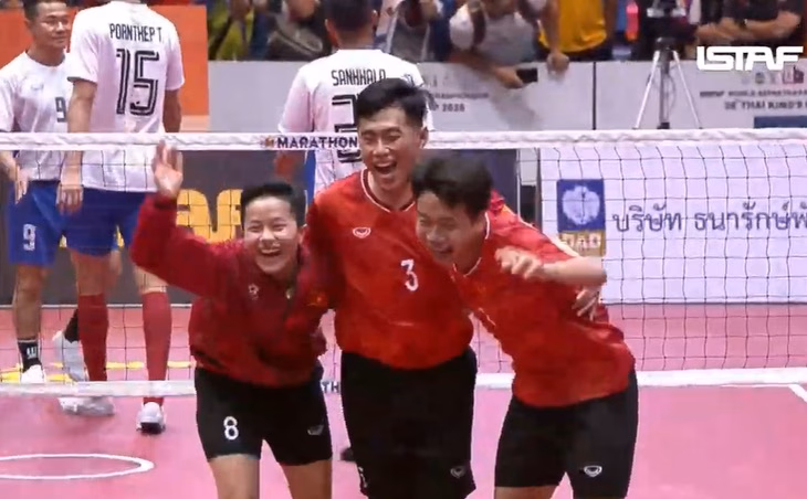Cầu mây Việt Nam gây bất ngờ tại giải vô địch thế giới NIềm vui của các tuyển thủ Việt Nam - Ảnh chụp màn hình