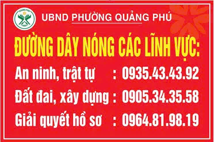 Đường dây nóng tại phường Quảng Phú