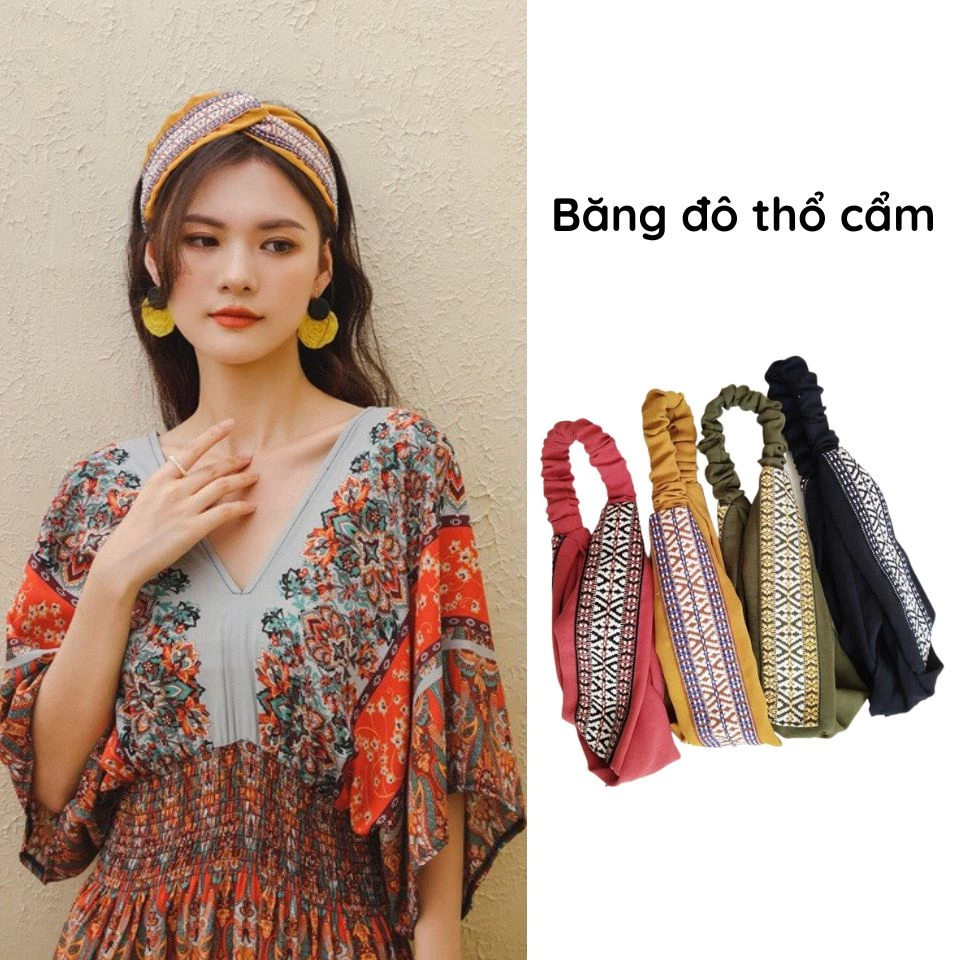 Băng Đô Boho Thổ Cẩm – Làm Thế Nào Để Không Bị Ùi Khi Cài Tóc Đi Du Lịch?