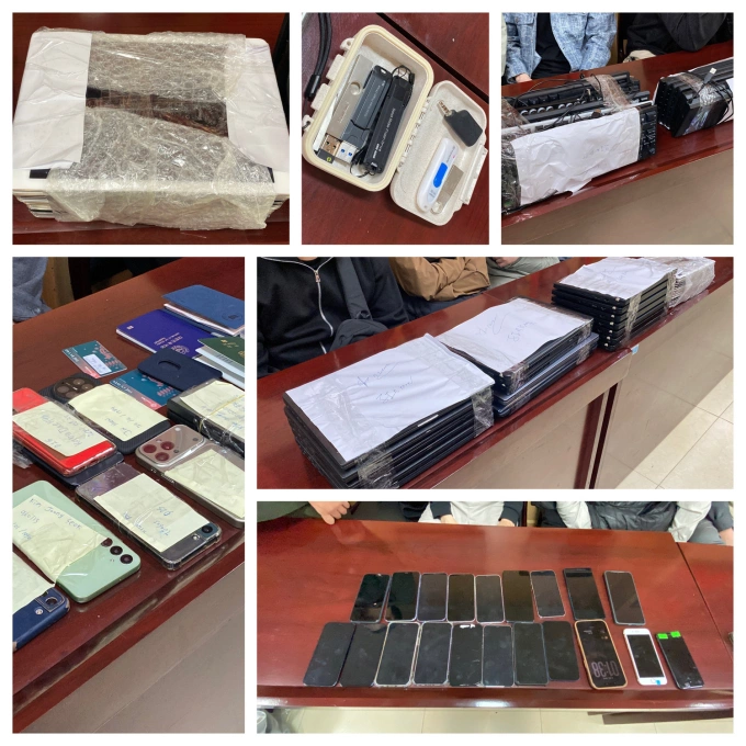 Tang vật bị thu giữ trong biệt thự