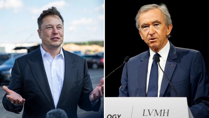 Giá trị đế chế xa xỉ sở hữu thương hiệu Louis Vuitton của tỷ phú Bernard Arnault &amp;#8216;vượt mặt&amp;#8217; Tesla của Elon Musk