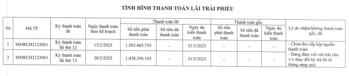 Đất Xanh Miền Nam khất nợ lãi lô trái phiếu 150 tỷ