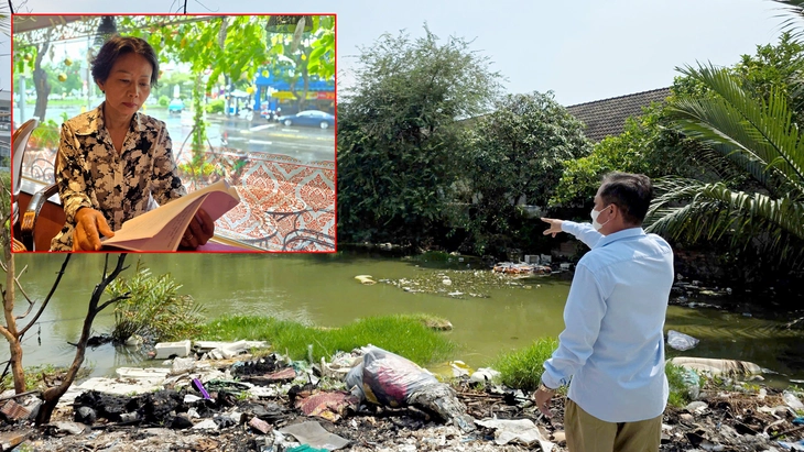 Bà Nguyễn Thị Lợi và mảnh đất ao của gia đình ông Bảy Tòa án xử kiện