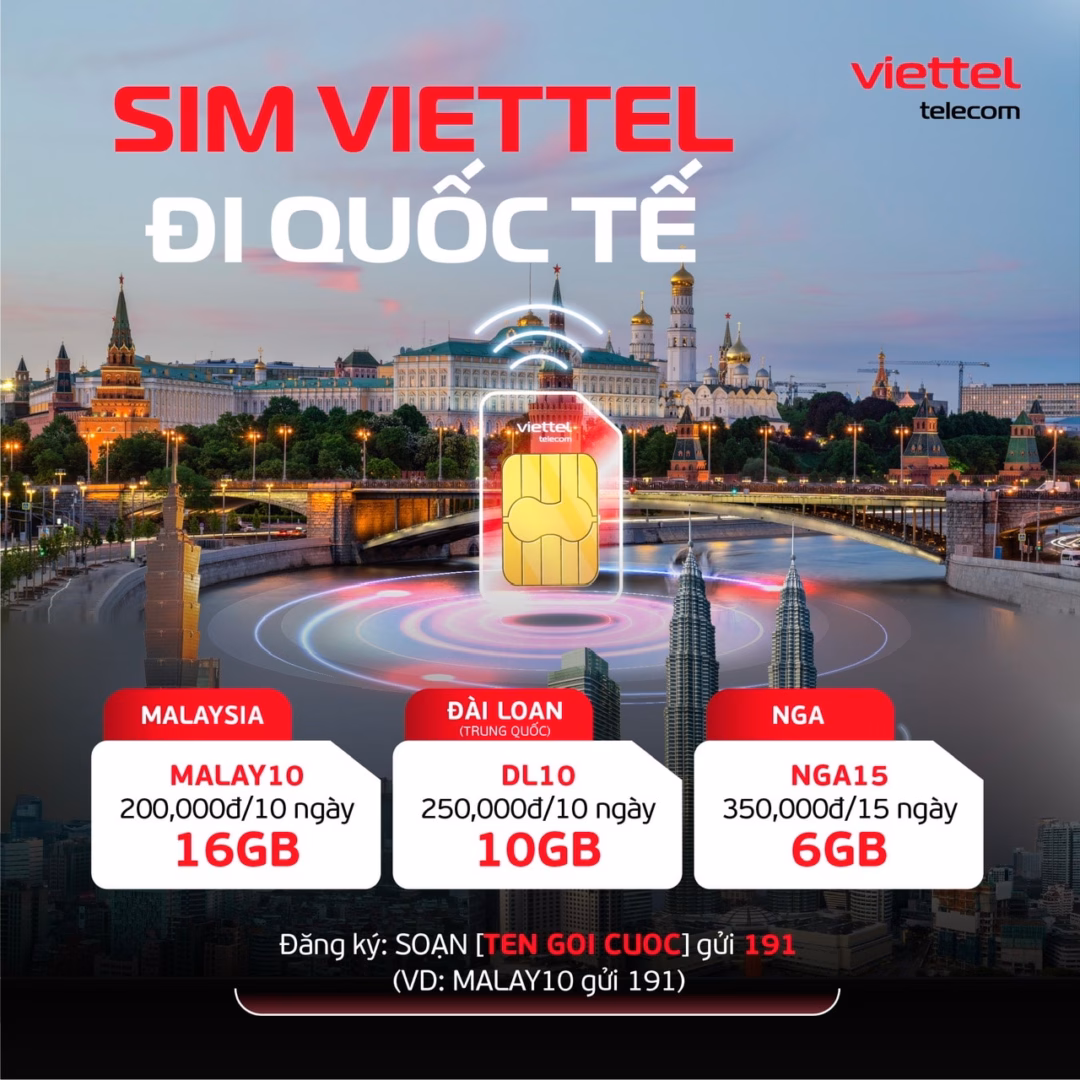 Gói cước Roaming Viettel Gói cước Roaming của Viettel