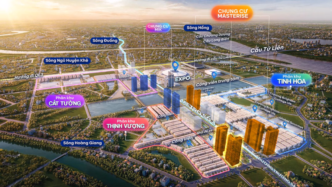 Phối cảnh dự án Vinhomes Global Gate Tiến độ dự án Vinhomes Global Gate