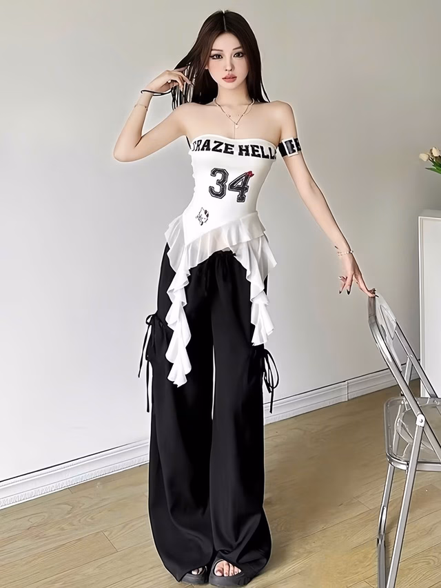 Áo đuôi sứa phối cùng quần túi hộp