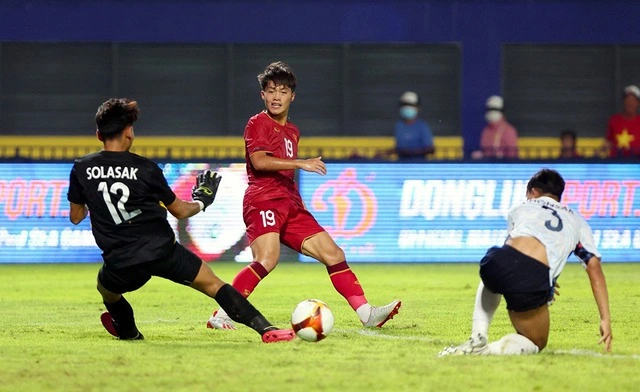 Tiền đạo Nguyễn Quốc Việt (19) từng cùng U.23 VN vô địch Đông Nam Á năm 2023