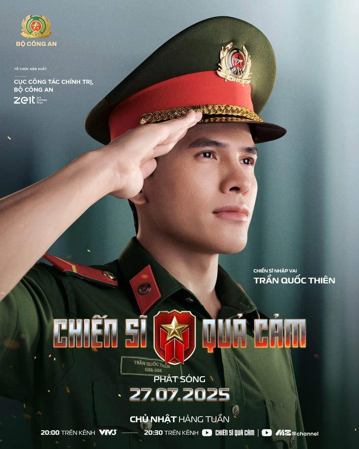 12 nghệ sĩ lên đời ‘tuyển đẹp’ trong bộ quân phục chiến sĩ Chiến sĩ quả cảm Trần Quốc Thiên