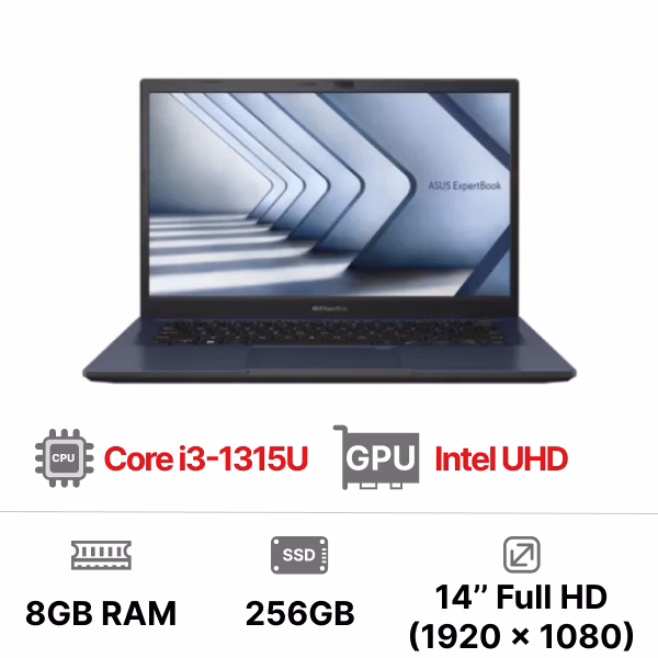 Laptop Asus ExpertBook B1 B1402CVA-NK0104W (Intel Core i3-1315U/ 256GB/ 8GB/ Intel UHD/ 14 inch FHD/ Win 11/ Đen)